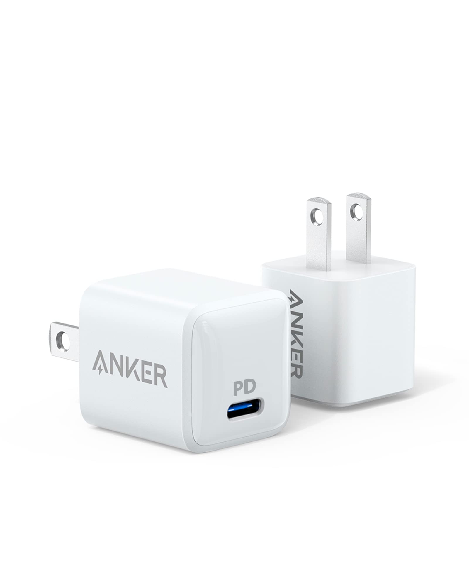 [2-Pack] USB C Charger, Anker Nano Charger 20W Powerport PD Durable Compact high Speed USB C Wall Charger, for iPhone 13/13 Mini/13 Pro/13 Pro Max/12
