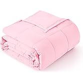 Topblan Weighted Blanket for Adults 20lbs, Breathable Cooling Weighted Blanket, High Breathability Heavy Blanket, Soft Material with Glass Beads for All Season, Sofa Bed, 60"x80" Queen Size, Pink
