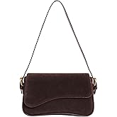 POAPRRD Suede Shoulder Bag Small Suede Purse Handbag with 2 Straps Retro Crossbody Bags for Women