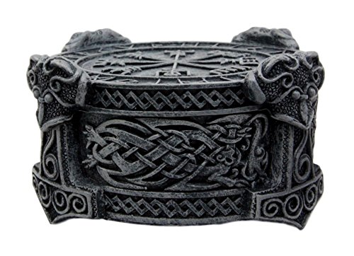 image for Atlantic Collectibles Norse Mythology Thor Mjolnir Hammer Vegviser Mag