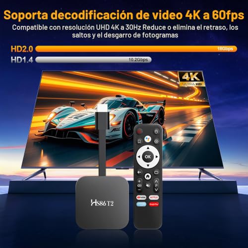 Android TV Stick 14.0, Smart TV Stick 2GB RAM 16GB ROM RK3518 Chip, Dual WiFi 2.4G/5.8G, BT5.0, HDMI 2.0 & HD 4K, Voice Remote Support for Video and Audio, Black 2026