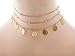 VK Accessories 3 PCS Multilayered Openwork Pedant Round Metal Chokers Necklaces Gold