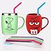 Reusable Silicone Straws Set , Bestwin Rubber Straws and Stainlesss Steel Straws with Cleaning Brushes for 30 oz Tumbler Yeti / Rtic(11pcs)