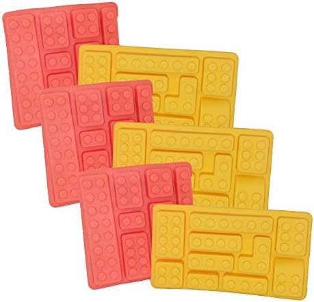 Building Bricks Silicone Jello, Gummy Candy, Cake Baking Mold &amp; Ice Cube Tray For Lego Lovers (3 Sets)