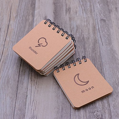 TOYMYTOY Brown Kraft Paper Notebook Small Spiral Notebooks and Journals Set for Writing Drawing,Pack of 12 - Thumbnail 3