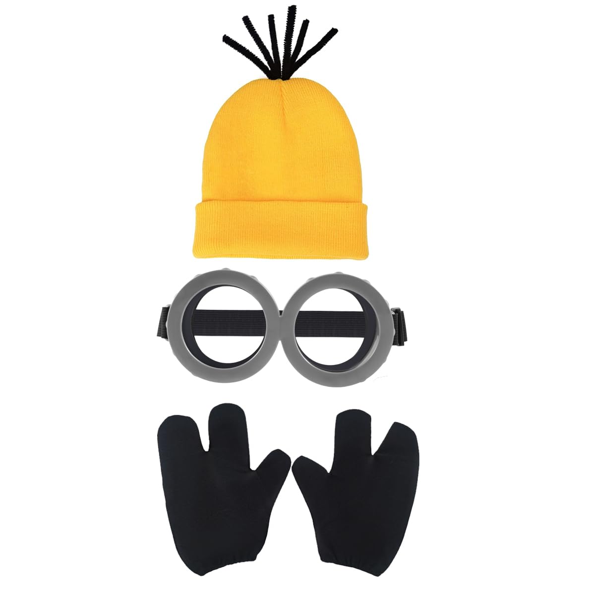 ATAYOU Adults Halloween Cosplay Accessories for Men Costume with Yellow Beanie, Goggles and Three-Fingered Gloves (Style B)