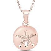 AFFY Sand Dollar Pendant Necklace for Women, 14K Gold Over Sterling Silver Ocean Beach Jewelry with 18" Rope Chain, Dainty Nautical Charm Gift