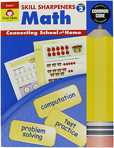 EVAN-MOOR 4546 Skill Sharpeners Math Book, Grade 2, 0.5" Height, 8.5" Width, 11" Length