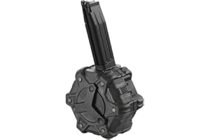GoldenBall WE-Tech 350 Round Airsoft Drum Magazine for Hi-Capa 5.1 Gas Blowback Airsoft Pistols - (Black)