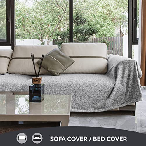 KAWAHOME Sweatshirt Blanket King Size For Bed Jersey Knit Lightweight