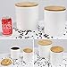 77L Food Storage Canister - Ceramic Food Storage Canister with Airtight Wooden Lid, 53.04 FL OZ (1570 ML) White Food Storage Jar for Home and Kitchen Serving for Coffee, Sugar, Tea, Flour and More