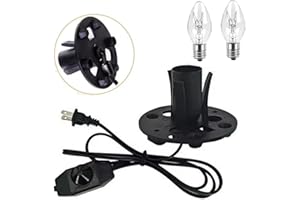 MMBGJKG Himalayan Salt Lamp Cord, with Dimmer Switch,Christmas Bulb,Salt Lamp Cord with Dimmer Control and Base Assembly,6 Feet,E12 Base for Himalayan Salt Lampsand with 2 Free 15W Bulbs for Salt Lamp