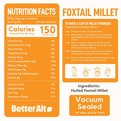 Better Alt 3 LBS SUPER PACK Millet Grain, Superfood of the Year 2023, Gluten Free Millet Seed