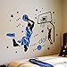 Amaonm Creative 3D Basketball Player Dunk Basketball Star Wall Decals Removeable Walls Art Decor DIY Wall Sticker Home Decorations Decal Nursery Sticker for Boys Room Living Room Bedroom (Blue)