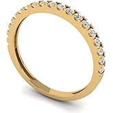 Clara Pucci 14K White Gold Wedding Band for Women | Stacking Classic Comfort Fit | Engagement Bridal Jewelry | 0.285 TCW Round Cut Simulated Diamond (1.5mm)