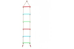 Ymeibe 6.6 Ft Climbing Rope Ladder for Kids, Hanging Rope Ladder for Indoor Play Set and Outdoor Tree House, Playground Swing Set and Ninja Slackline