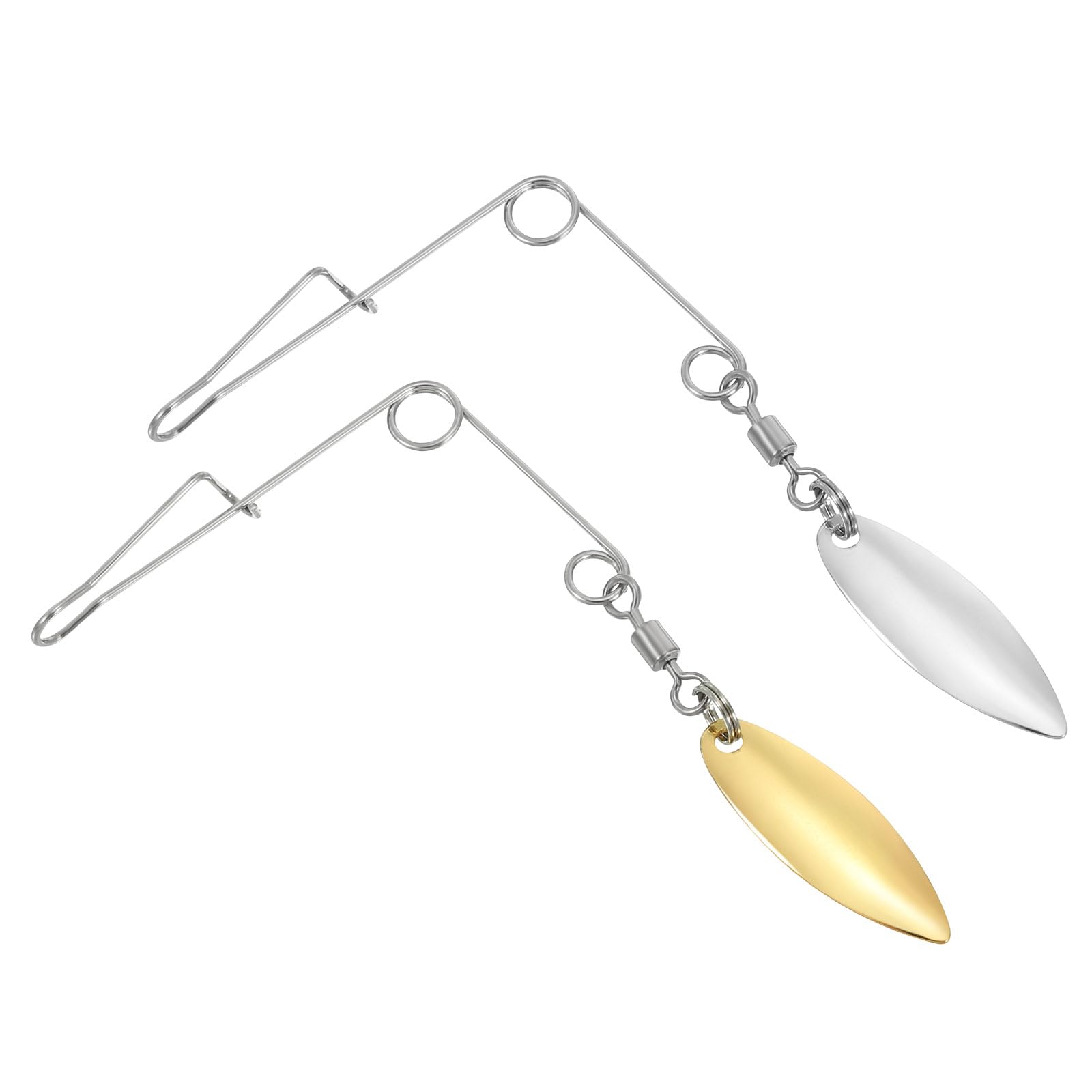 PATIKIL Fishing Spinnerbait Wire with Blade, 40Pcs Lure Making Supplies for Bass Fishing, Large-sized Willow Leaf