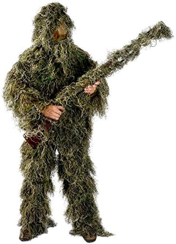 Woodland Camo Supreme Ghillie Suit 5 Piece Set M/L