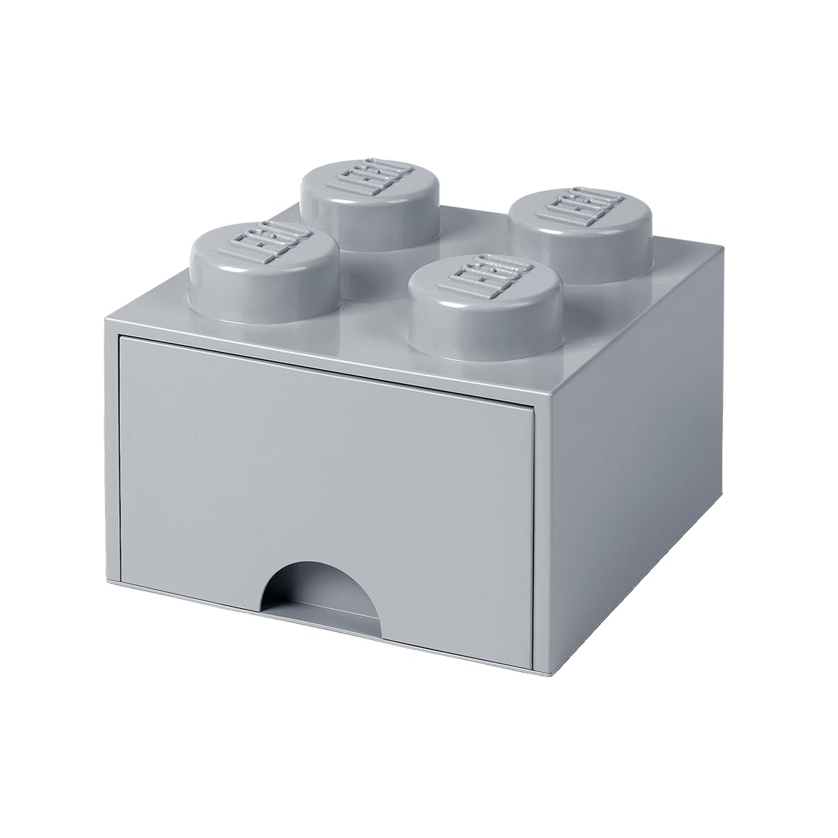 LEGO Brick with 4 Knobs and Drawer Medium Stone Grey - Storage Box for LEGO Toys Desk Drawer and Office Supplies Stackable Storage Box Home Decoration