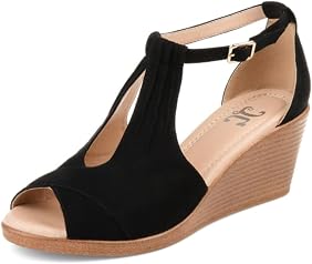 Amazon.com | Journee Collection Womens Kedzie Wedge Heel Wide Width with  Tru Comfort Foam, Black, 5.5 | Platforms u0026 Wedges