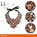 Holylove Peach Costume Statement Necklace with Earrings for Women Jewelry Fashion Necklace 1 Set with Gift Box-HLN8455E-Peach