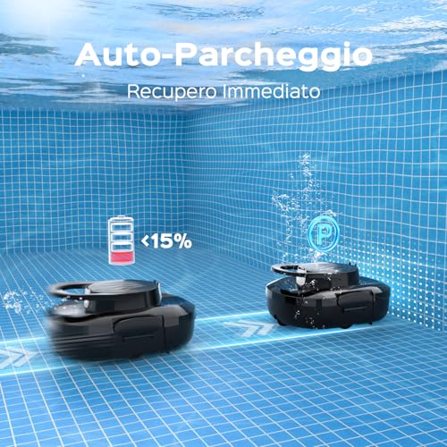 S1PRO 2026 Wireless Pool Robot Upgrade Automatic 120 Minutes Double Motor, Pool Vacuum Cleaner for Above Ground Pools up to 95 m², White Black