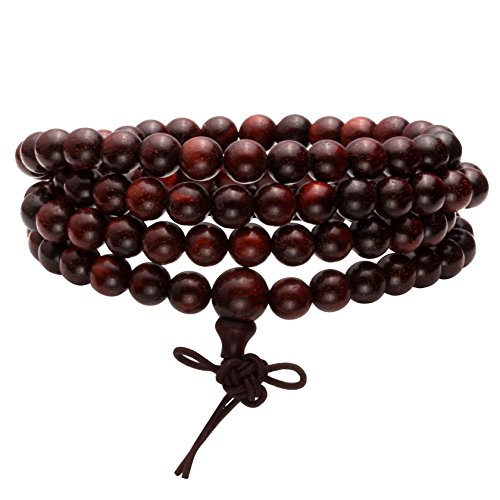 Milakoo 8mm Sandalwood Bead Bracelet Tibetan Buddhist Buddha Meditation Men Bracelet - Thumbnail 4