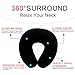 HIPPIH Soft & Comfortable Neck Pillow 100% Memory Foam Airplane Travel U-Shape Neck Pillows with Soft-Plush Fabric Cover for Restful Sleep, Black