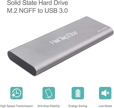 HotTopStar USB 3.0 M.2 NGFF Carcasa de Disco Duro para Llave B ...