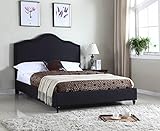 Home Life Cloth Black Linen 51" Tall Headboard Platform Bed with Slats Queen - Complete Bed 5 Year Warranty Included 009 ()