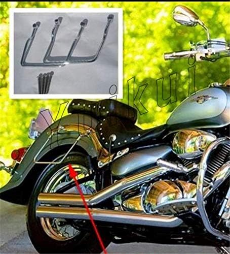 Chrome Motorcycle Saddlebags Luggage Navigator Bracket Steady Support Bars for Yamaha DRAGSTAR (V-Star) Custom 1100 / XVS 1100 from 1999 23.5cm Distance