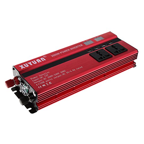 Xumeili 2000W WATT Peak Car LED Power Inverter DC 12V To AC 220V 4 USB Converter Charger - Thumbnail 7