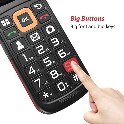 UNIWA 4G Unlocked Flip Phone For Seniors, Dual Screen Big Button Basic