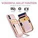 ZVE Wallet Case for iPhone Xs and X 5.8 inch, Leather Wallet Case with Crossbody Chain Credit Card Holder Slot Zipper Shoulder Handbag Pocket Purse Case for Apple iPhone X and XS - Rose Gold