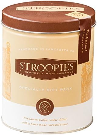 12 Traditional Dutch Stroopwafels - Caramel Filled Stroopies - Perfect Holiday Stroopwafel Tin - Waffle Cookies Perfect For Coffee, Tea & More - Dutch Cookies Handmade in USA