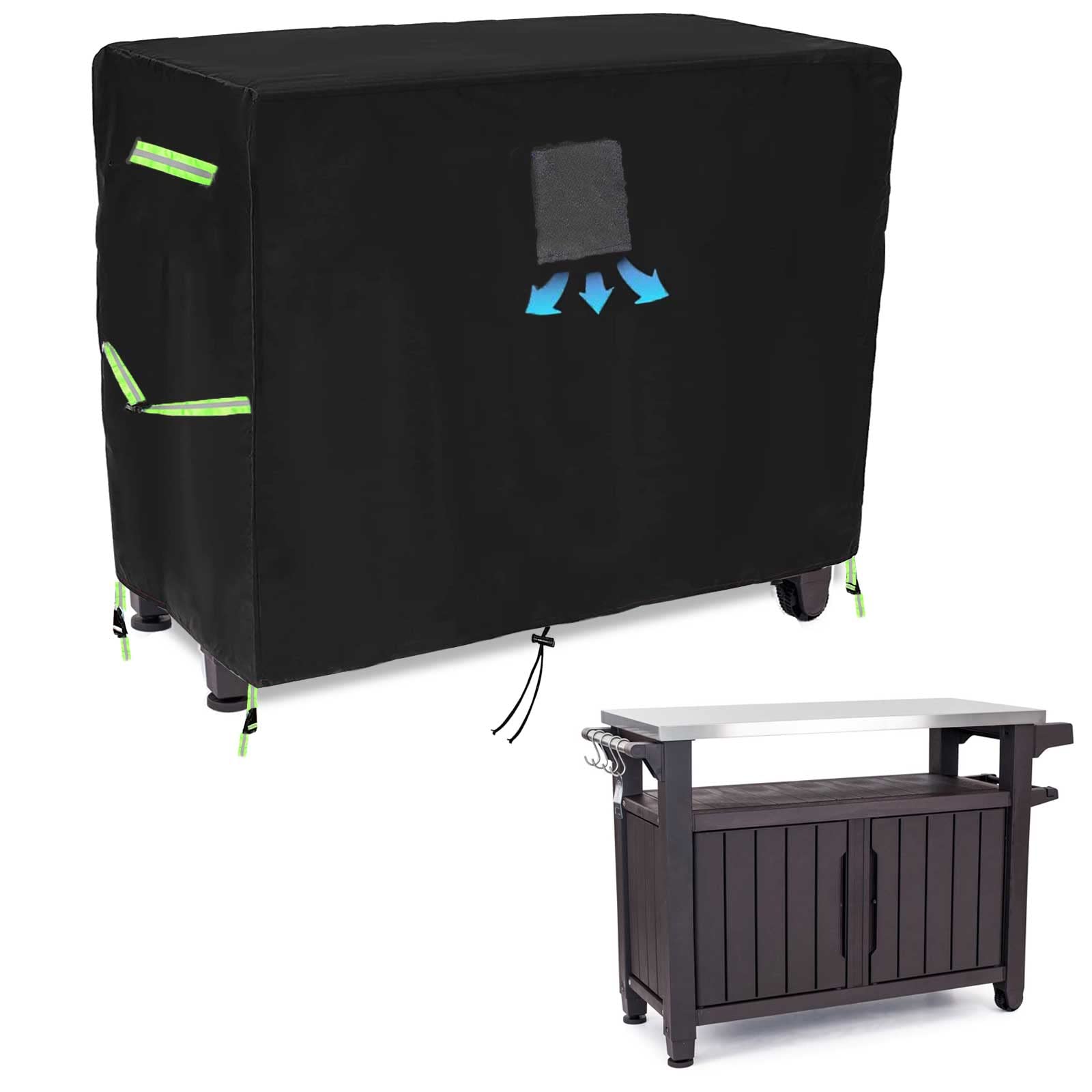 BBQ Table Cover, 420D Oxford Cloth Garden Storage Box Cover, Cover Waterproof, Winter-Proof, Uv-Resistant, Cover for BBQ Table