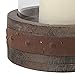Stonebriar Industrial Wooden Pillar Holder with Rust Trim and Removable Glass Cylinder, Rustic Decor Accents for Dining Table, Coffee Table, Mantel, or Any Table Top, Small