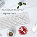 Macally Full Size USB Wired Computer Keyboard with 2-Port USB Hub - Perfect for your Mouse - & 15 Apple Shortcut Keys for for Mac and Windows PC (MKEYXU2),Apple White