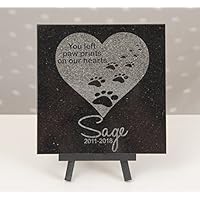 6 x 6 Engraved Granite Cat or Dog Memorial