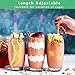 Telescopic Re-usable Stainless Steel Metal Straws, Yoelike 2 Pack Portable Travel Drinking Straw with Case, Cleaner Brush, Keychain, Carabiner, Silicone Tips for Drinking Water, Smoothie, Juice