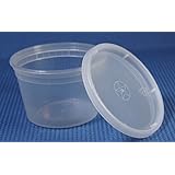 Deli Food Storage Containers with Lids, 16 Ounce, 12 Count