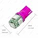 SAWE - T10 Wedge 5-SMD 5050 LED Light bulbs W5W 2825 158 192 168 194 (8 pieces) (Pink/Purple)
