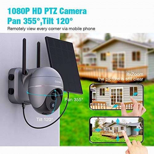 Conico Solar Powered Security Camera with 360° View 1080P Pan/Tilt