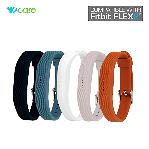 Fitbit Flex 2 Flex2 Wristband Band WoCase Accessory Wristband (Sports Pack of 5) for Fitbit Flex 2 Activity and Sleep Tracker Wristband Band Bracelet Flex2 (Best Gift for Fitbit Flex 2 User)