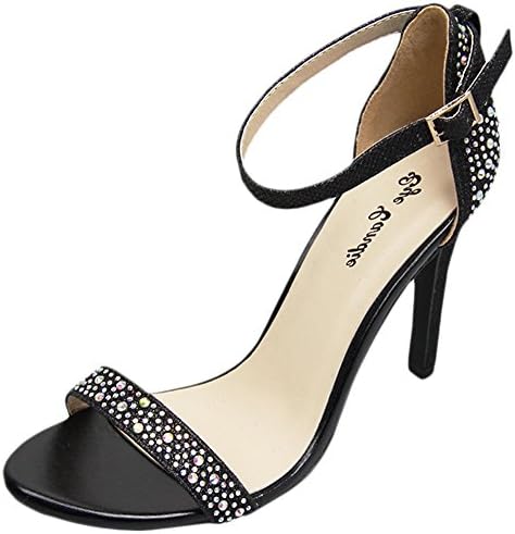 Eye Candie Women's Glaze-200 Beaded Crystal Evening Sandal,7 B(M) US,Black