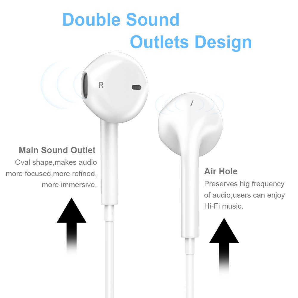 Iphone 7 headphones, DPKIKOLightning iphone earbuds With Microphone Earphones Stereo Headphones and Noise Isolating headset for Apple iPhone 7/7 Plus/8/8Plus/X