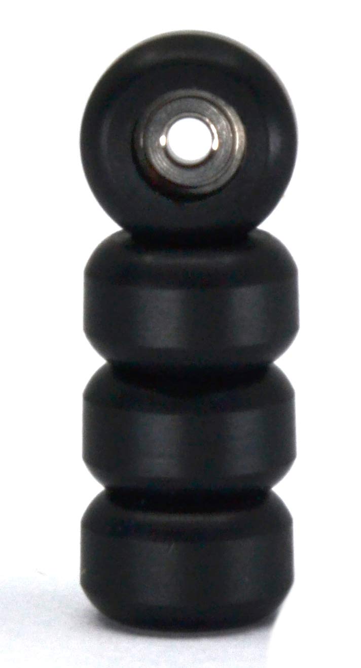 Teak Tuning CNC Polyurethane Fingerboard Bearing Wheels, Black - Set of 4 Wheels - Durable Material with a Hard Durometer