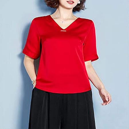red silk t shirt