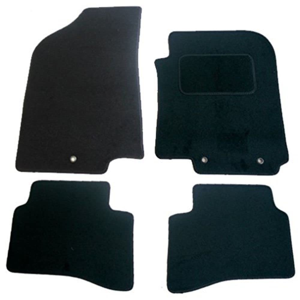 JVL 2475 Fully Tailored 4-Piece Car Mat Set with 3 Ring Clips - Black