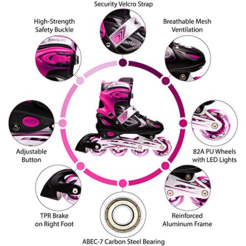 Xino Sports Kids Inline Skates for Girls & Boys Adjustable Roller